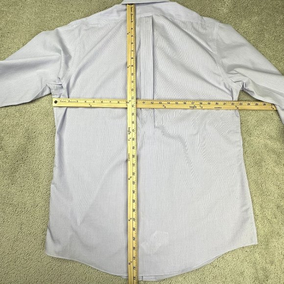 Brooks Brothers Dress Shirt size‎ 16.5 Large Blue fine pin stripes Very Nice! - Picture 9 of 9